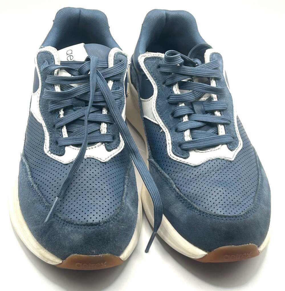 Aetrex Emily AF105W Leather Sneakers Blue US 8.5